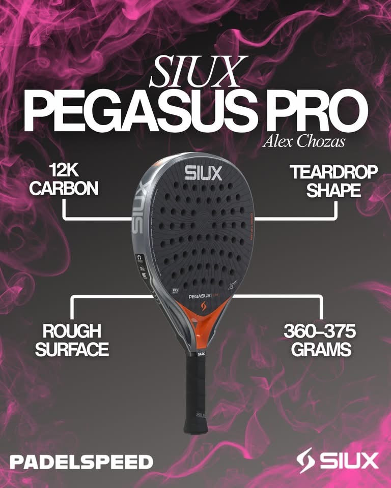 Padel Racket Siux Pegasus Pro Orange Pro by Alex Chozas (2026)