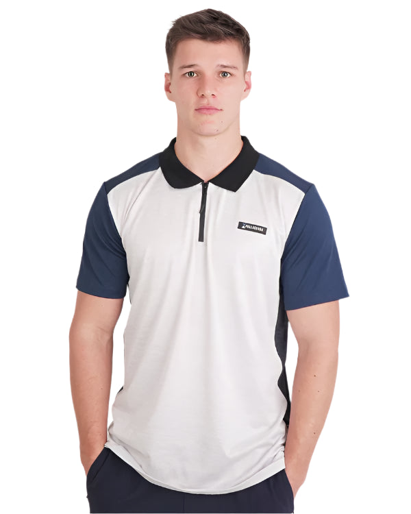 Men's Pallacorda Premium Zip Polo (White)